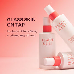 Close-up of lotus and peach extracts in Peach & Lily veil mist.