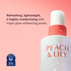 Peach & Lily mist sprays over makeup for a radiant, dewy glow.