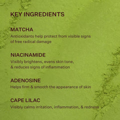 Peach & Lily Matcha Pudding niacinamide helps soothe and even texture.