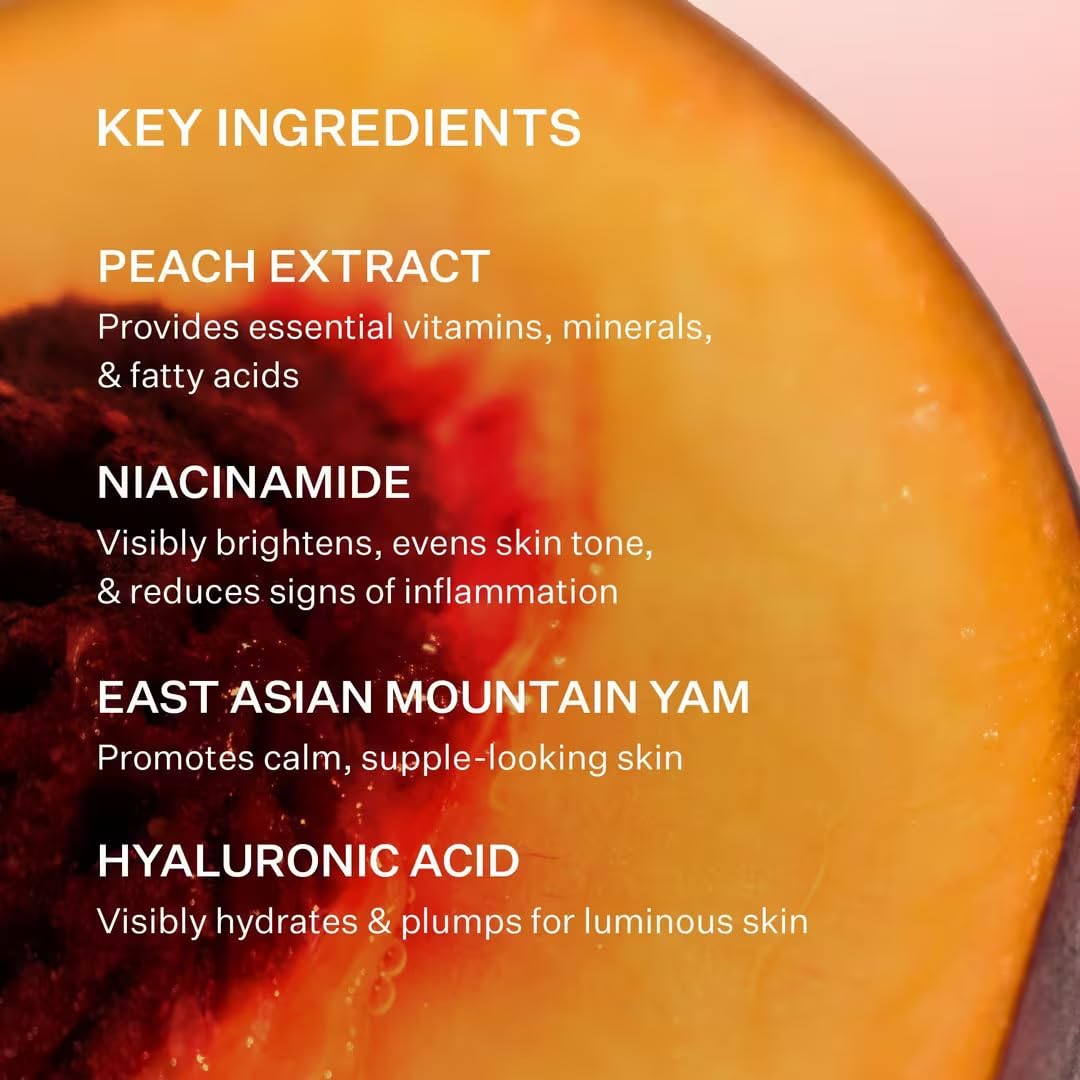 Peach & Lily niacinamide brightening focus shown on ingredient shot