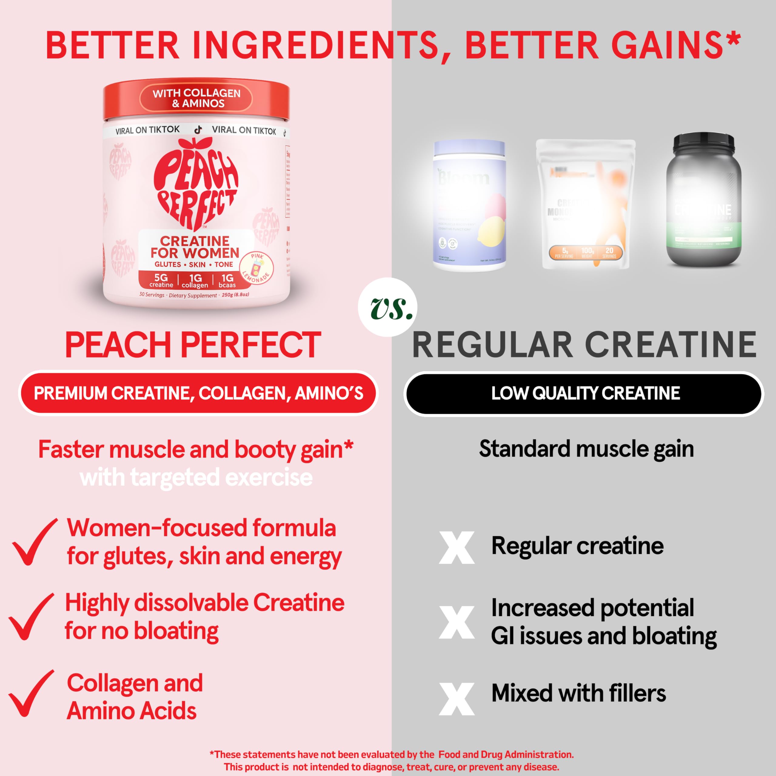 Shaker with Peach Perfect logo highlights smooth texture and blend quality.