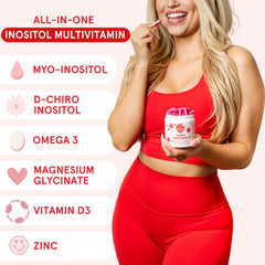 Peach Perfect Inositol Omega-3 softgels with daily nutrition benefits