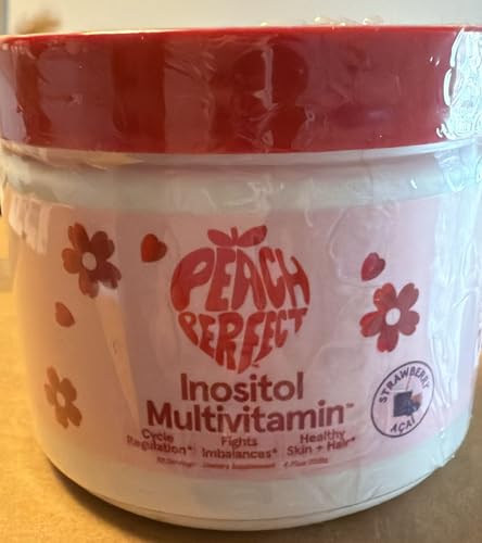 Peach Perfect Inositol Powder scoop with powder highlights flavor use