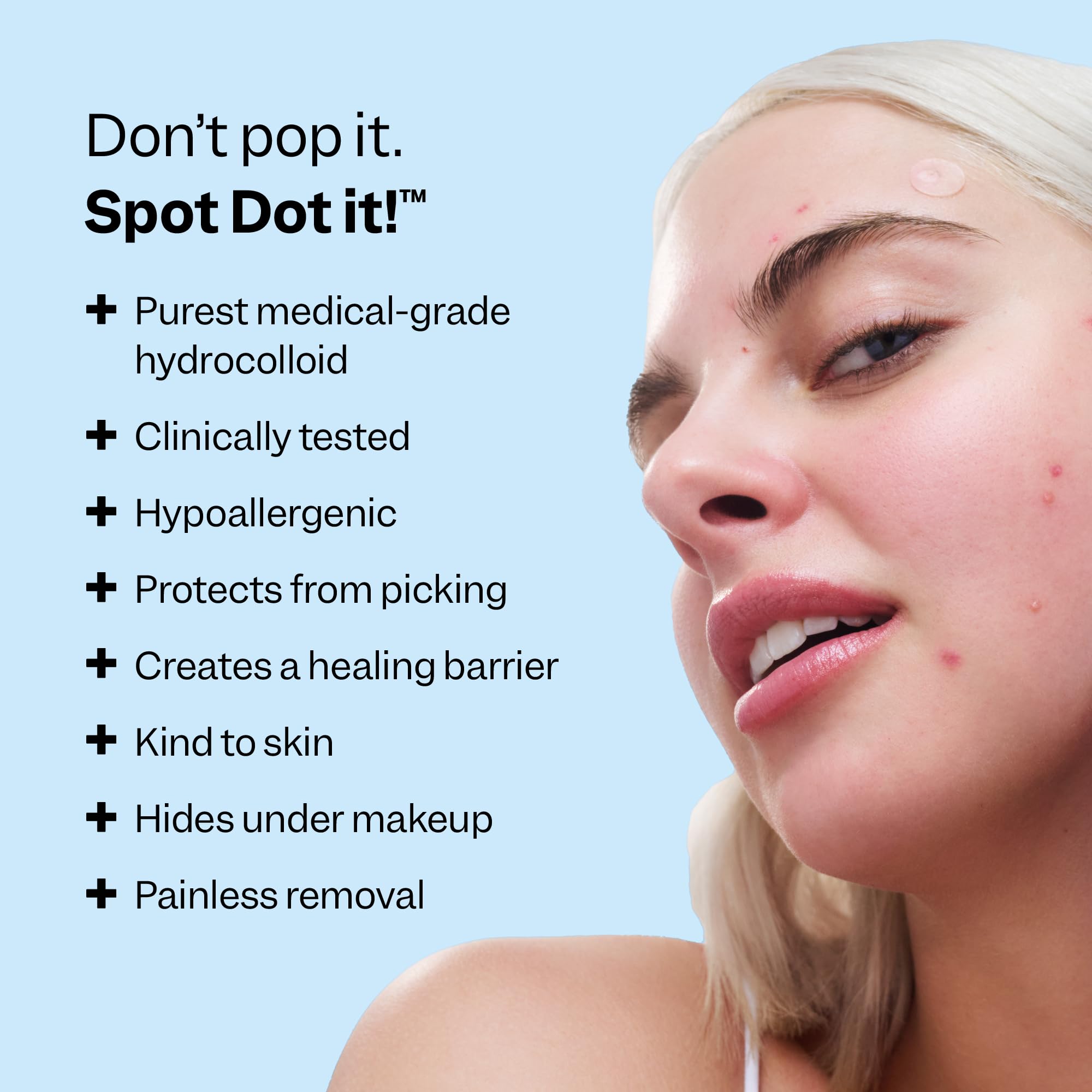 Peach Slices Acne Spot Dots 10mm patch on skin for discreet coverage and protection