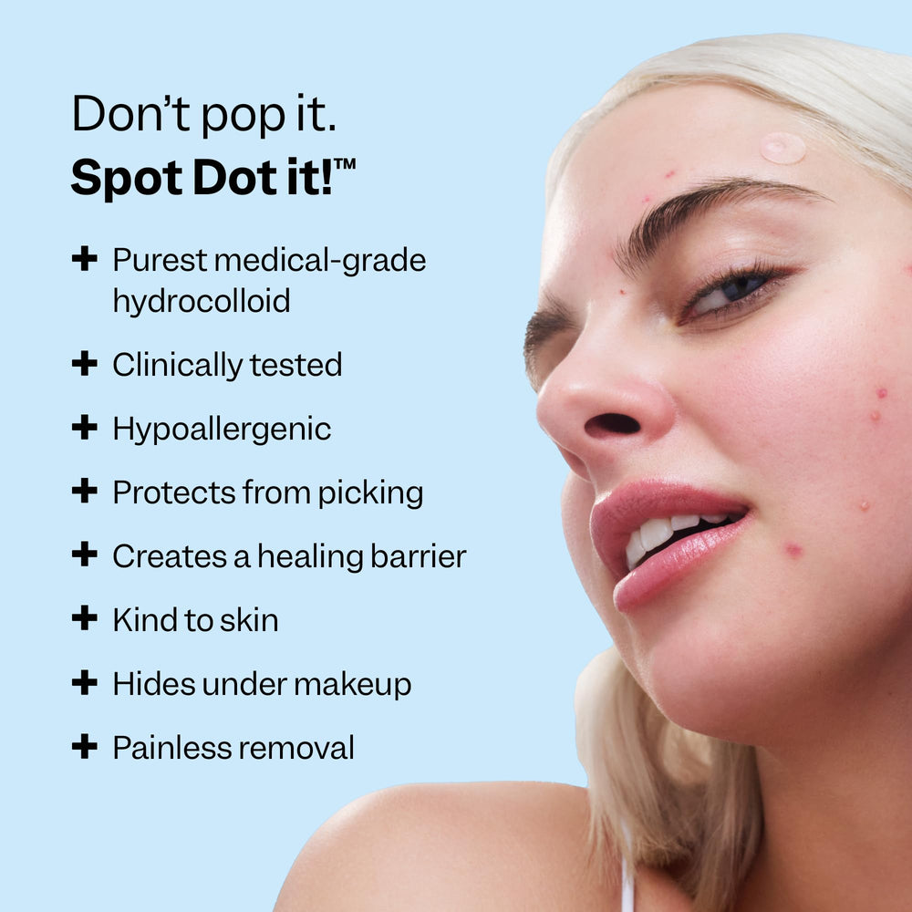 Peach Slices Acne Spot Dots 10mm patch on skin for discreet coverage and protection