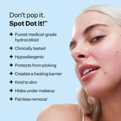 Peach Slices Acne Spot Dots 10mm patch on skin for discreet coverage and protection