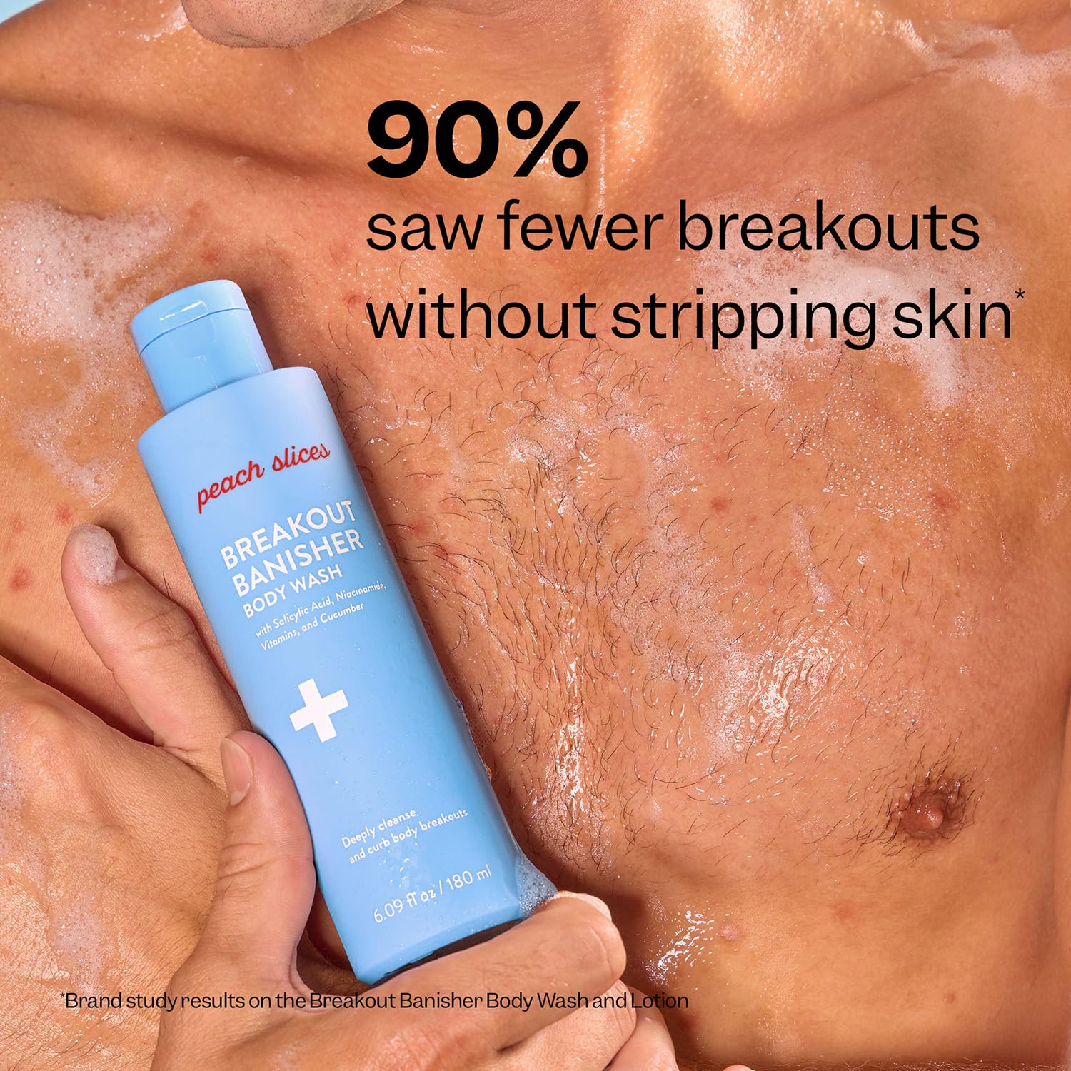 Peach Slices Breakout Banisher Body Wash cucumber soothing extract focus