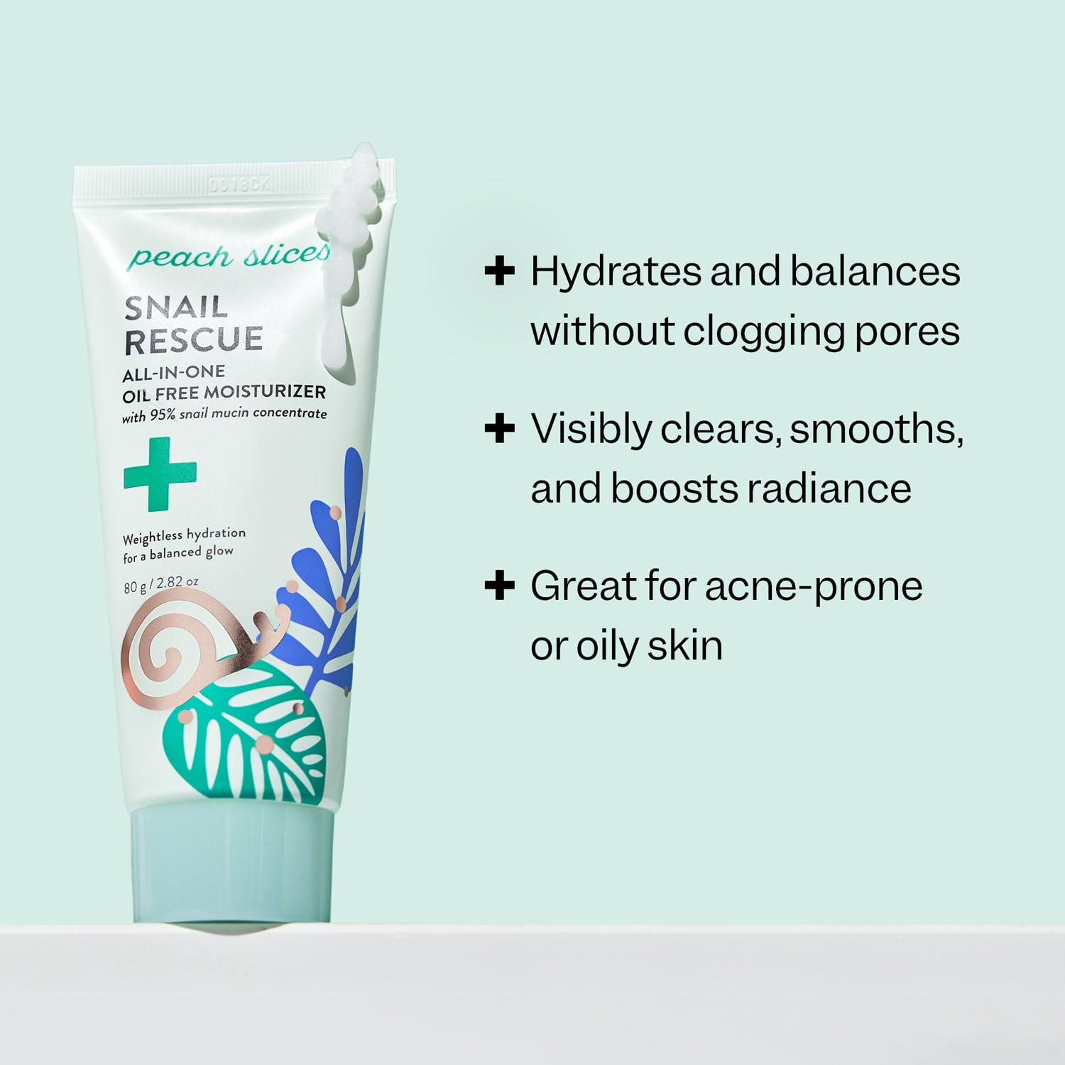 Peach Slices Snail Rescue bottle side highlighting travel-friendly packaging