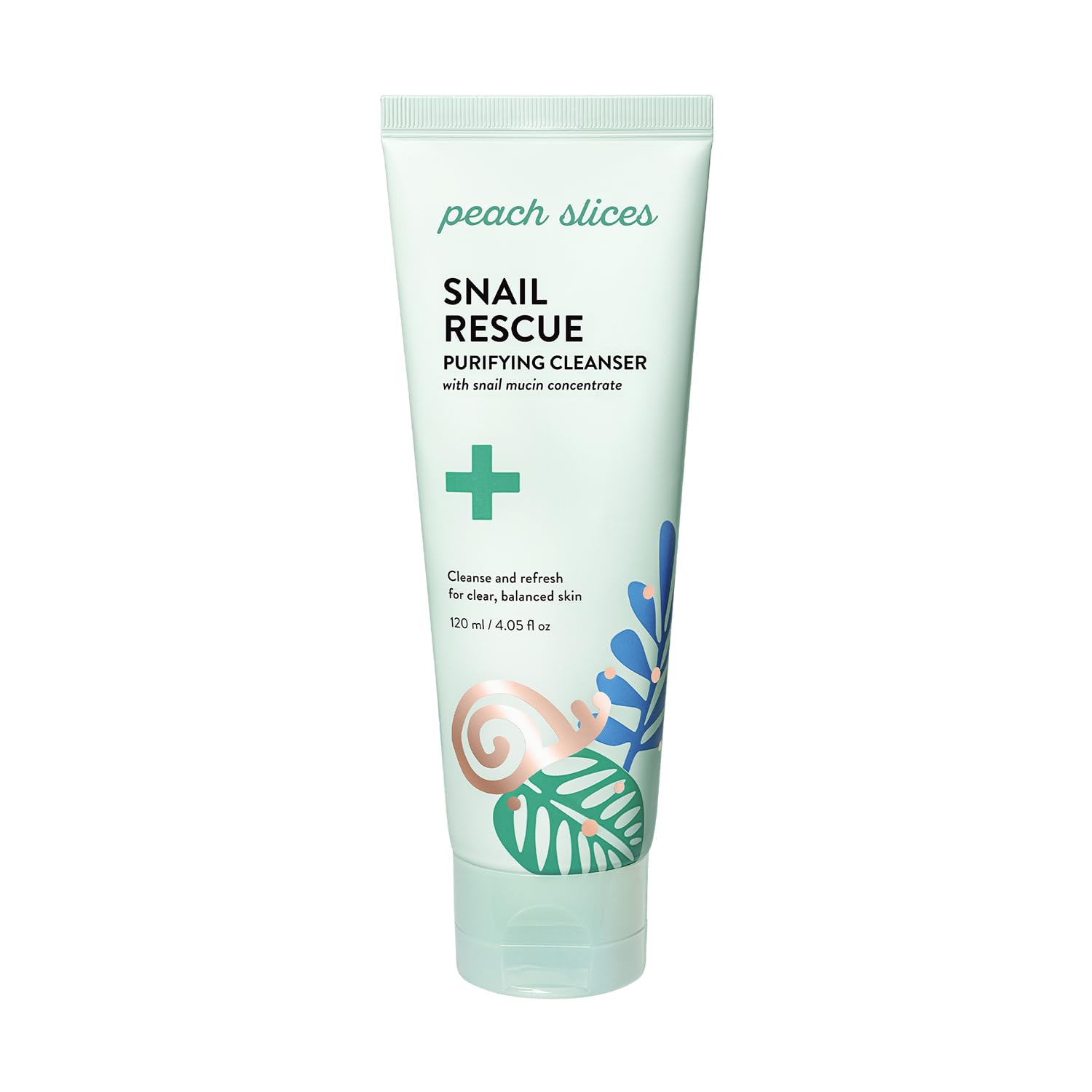 Peach Slices Snail Rescue Cleanser bottle with gentle purifying gel for daily cleanse