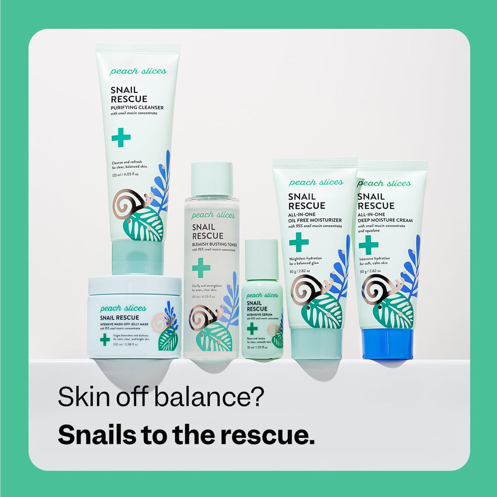 Peach Slices Snail Rescue Cleanser with hyaluronic acid provides light hydration