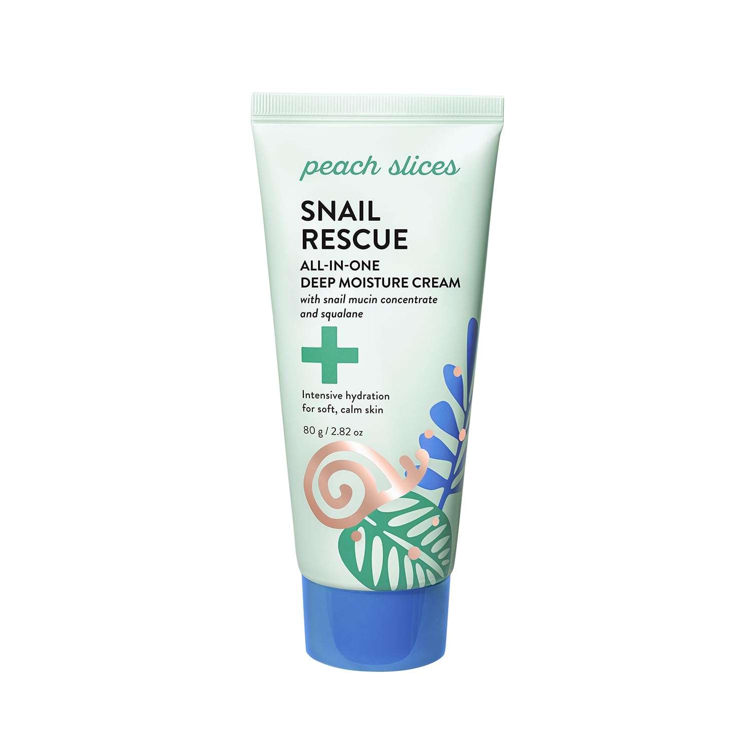 Peach Slices Snail Rescue cream jar close-up for deep hydration and silky skin.