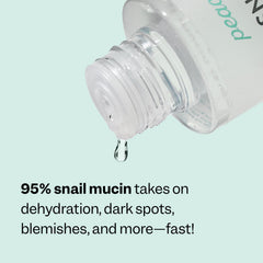 Peach Slices Snail Rescue Toner texture close-up reveals lightweight, refreshing feel