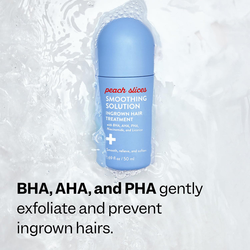 Peach Slices underarms care showing prevention of razor bumps.