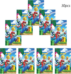 PEACHPUNK Mario-themed gift bags side view showing size fits treats and favors