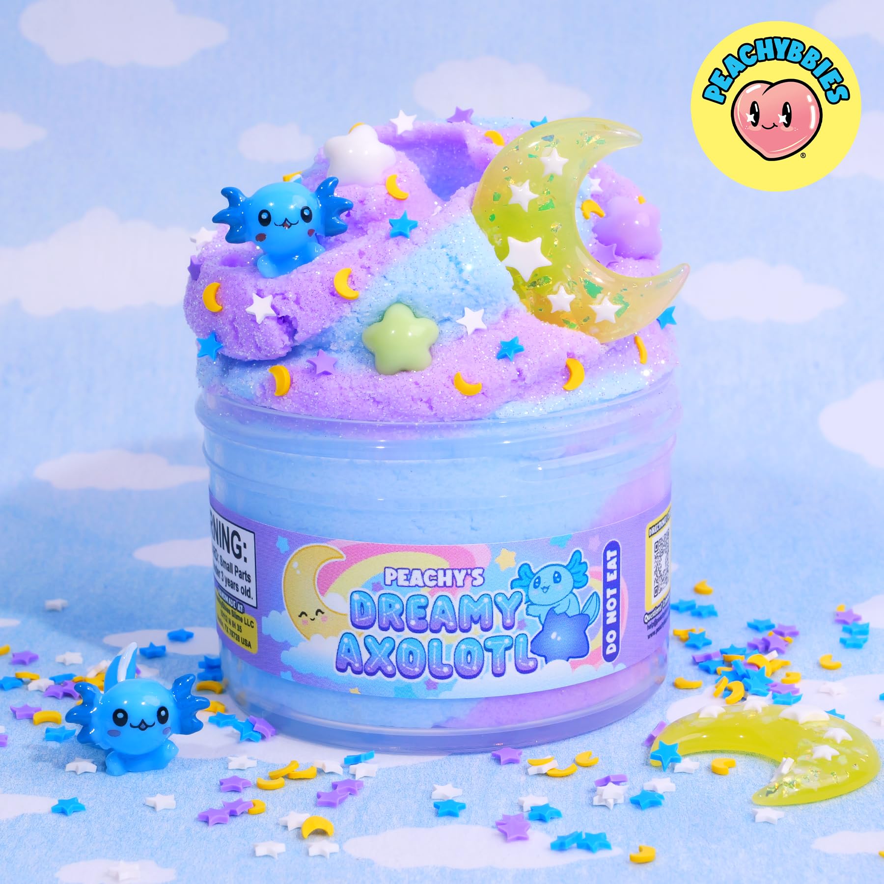 Peachybbies Dreamy Axolotl gift pack, a cute slime experience for gifting