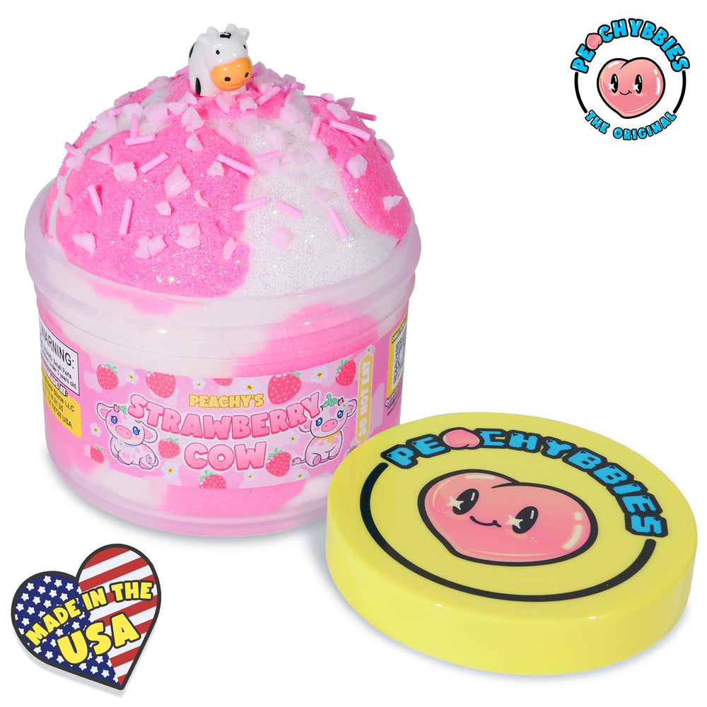 PEACHYBBIES Cow charm topping adds texture to slime creations.