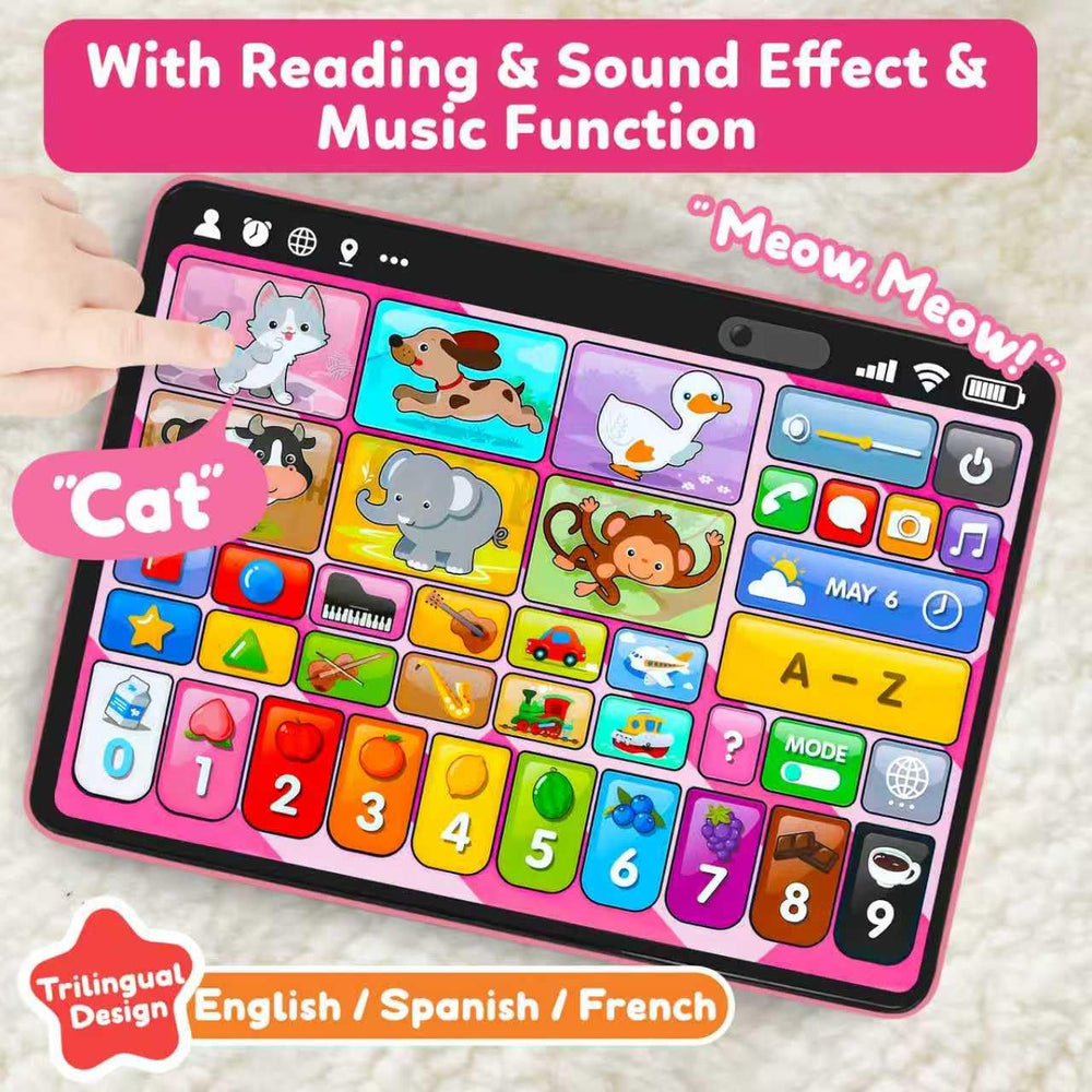 Peacurh portable baby tablet is lightweight for travel and on the go learning.
