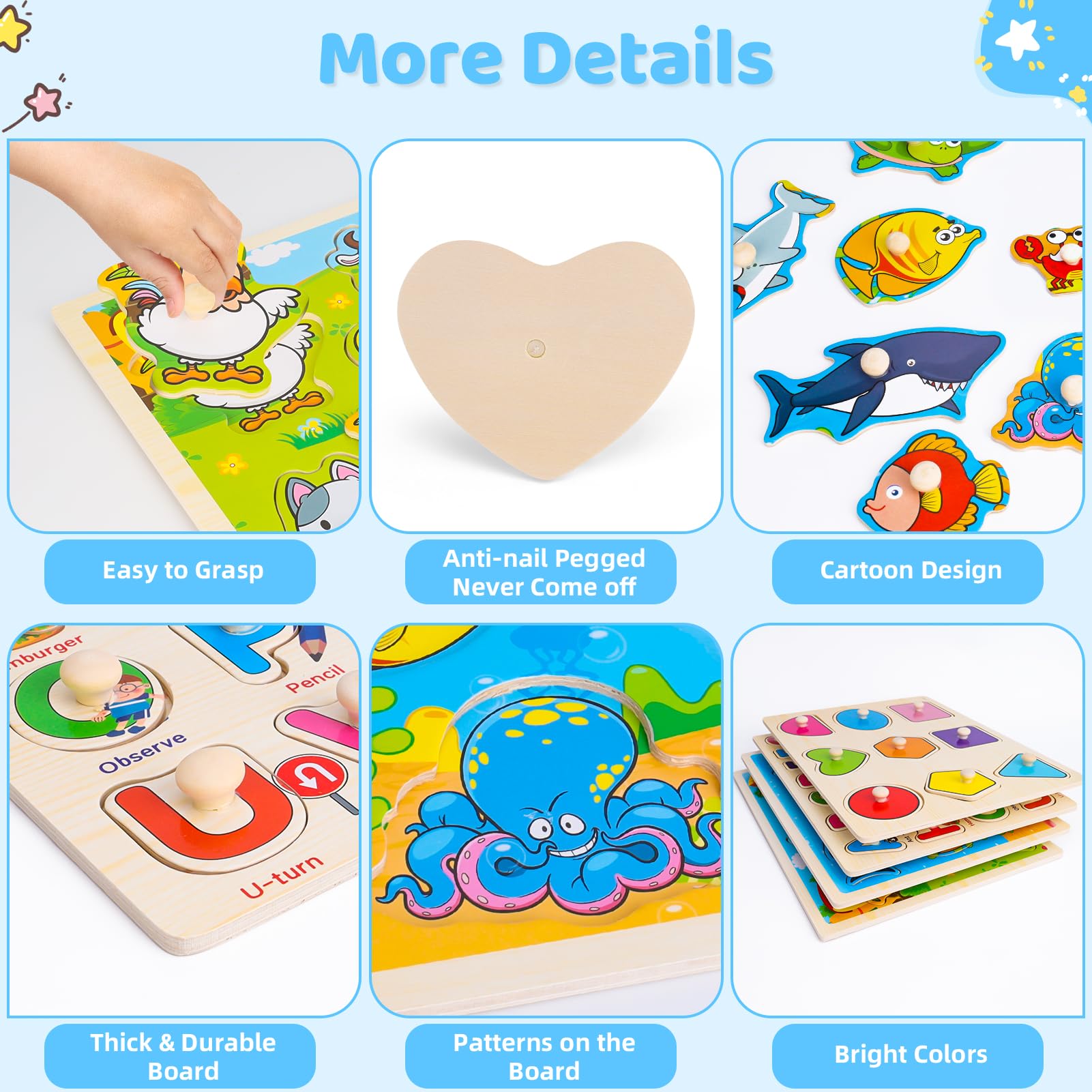 Peacurh shape peg puzzle encourages shape recognition and problem solving