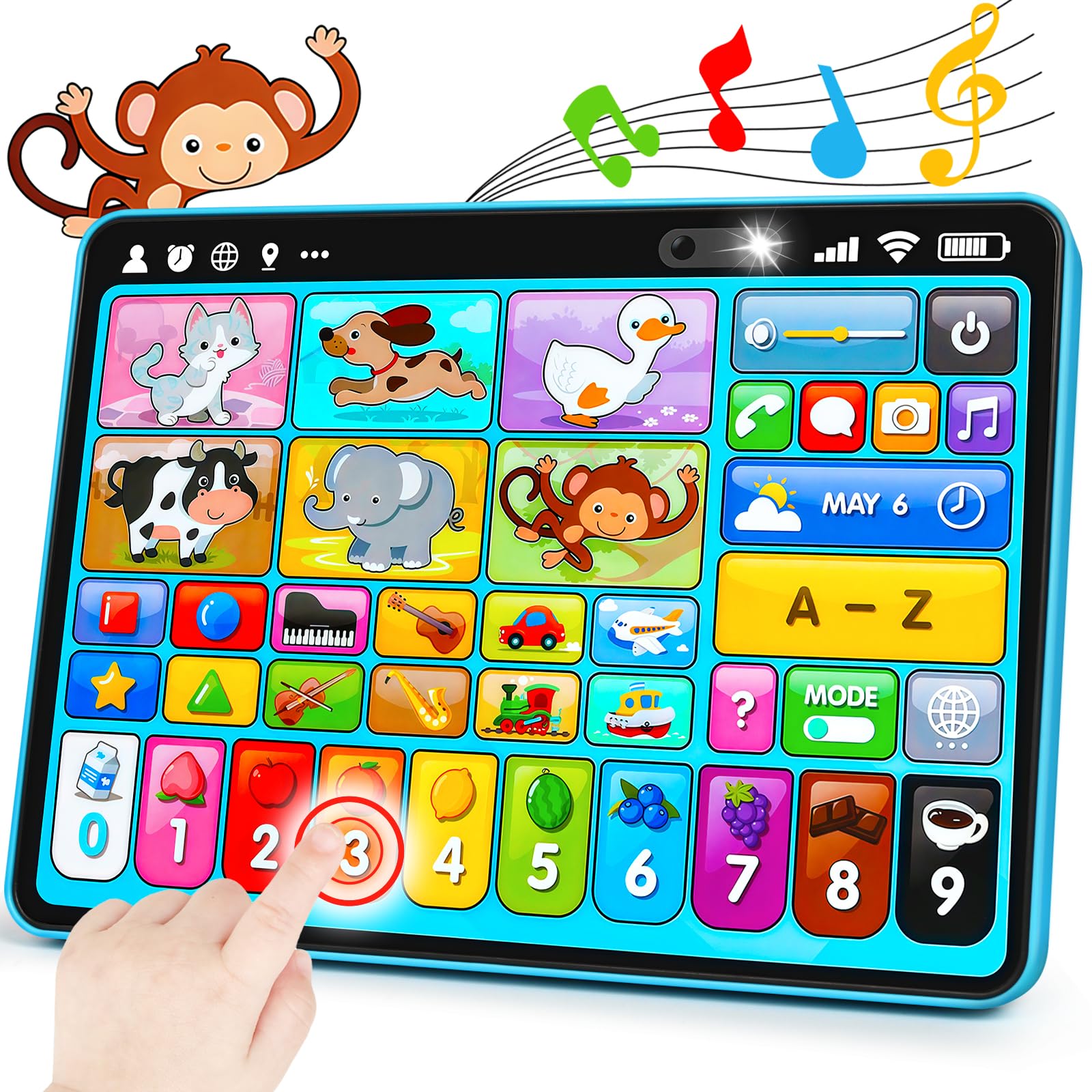 Peacurh tablet alphabet icons support early reading and vocabulary growth.