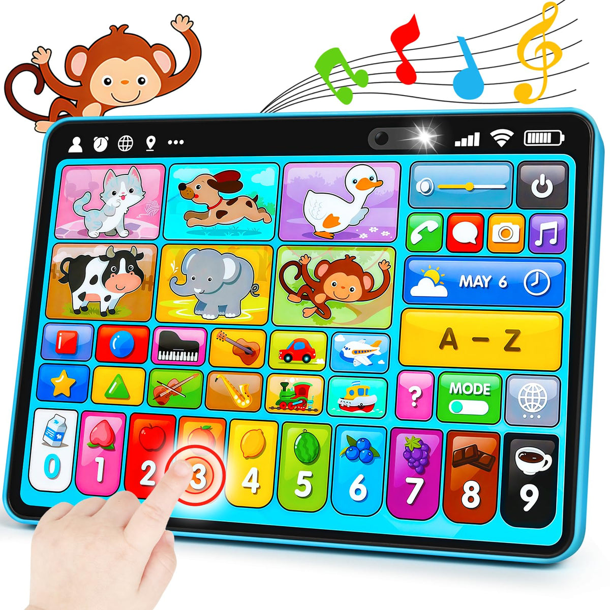 Peacurh tablet alphabet icons support early reading and vocabulary growth.