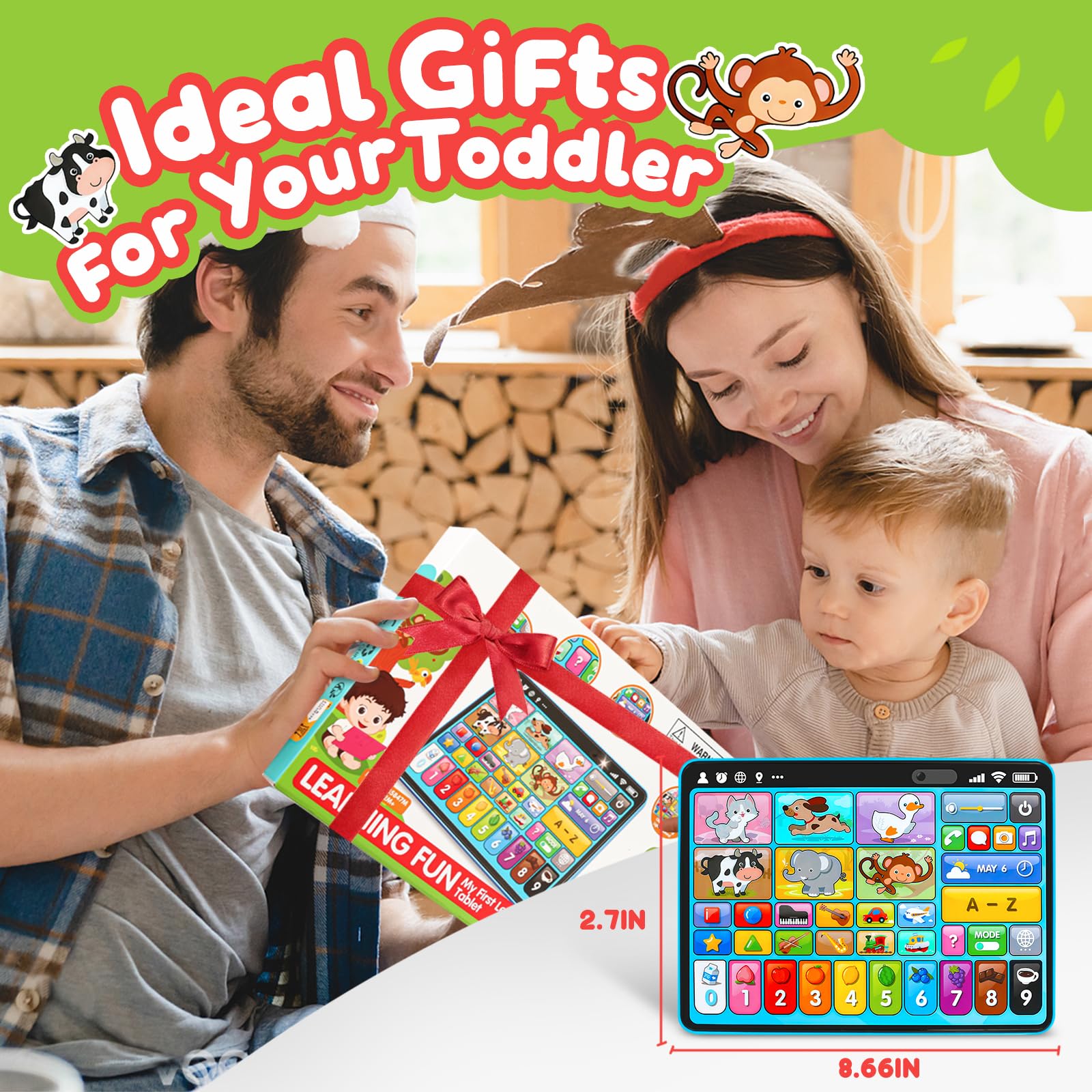 Peacurh tablet animals-vehicles icons invite word learning during imaginative play.