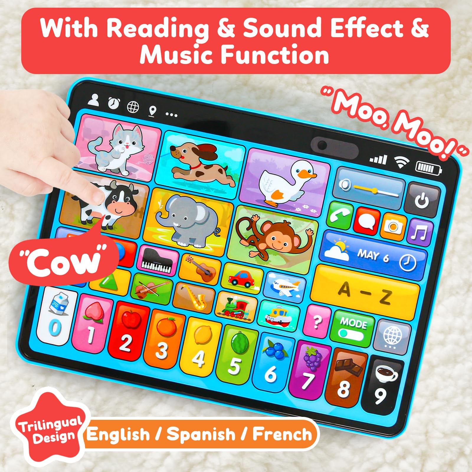 Peacurh tablet musical instruments icons spark listening and rhythm exploration.