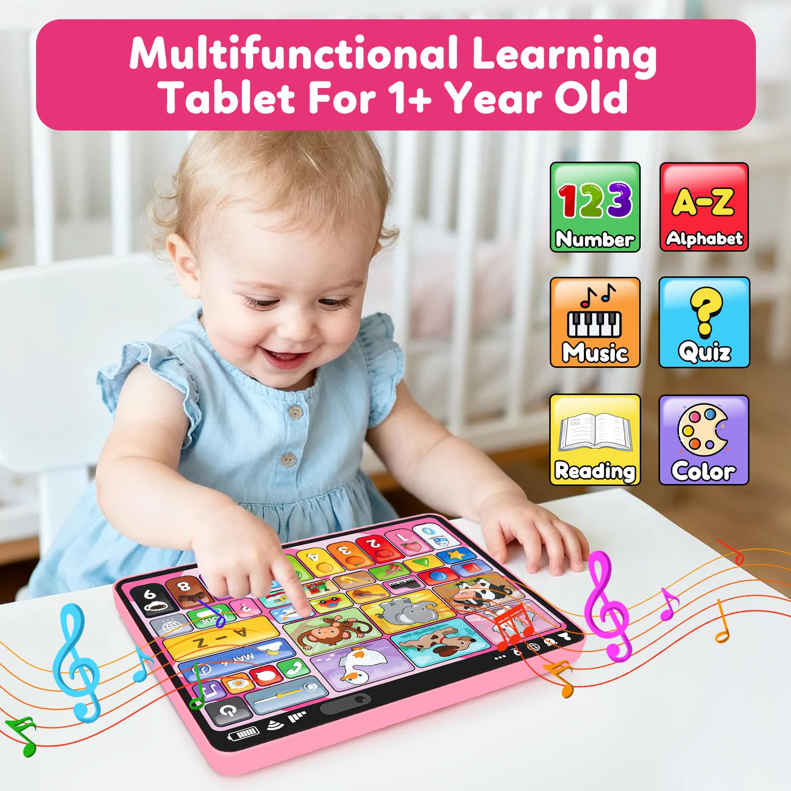 Peacurh tablet quiz mode screen delivers interactive questions to support memory development.