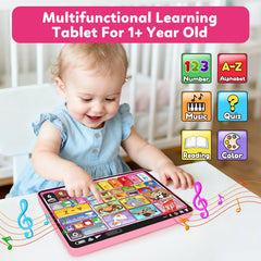 Peacurh tablet quiz mode screen delivers interactive questions to support memory development.
