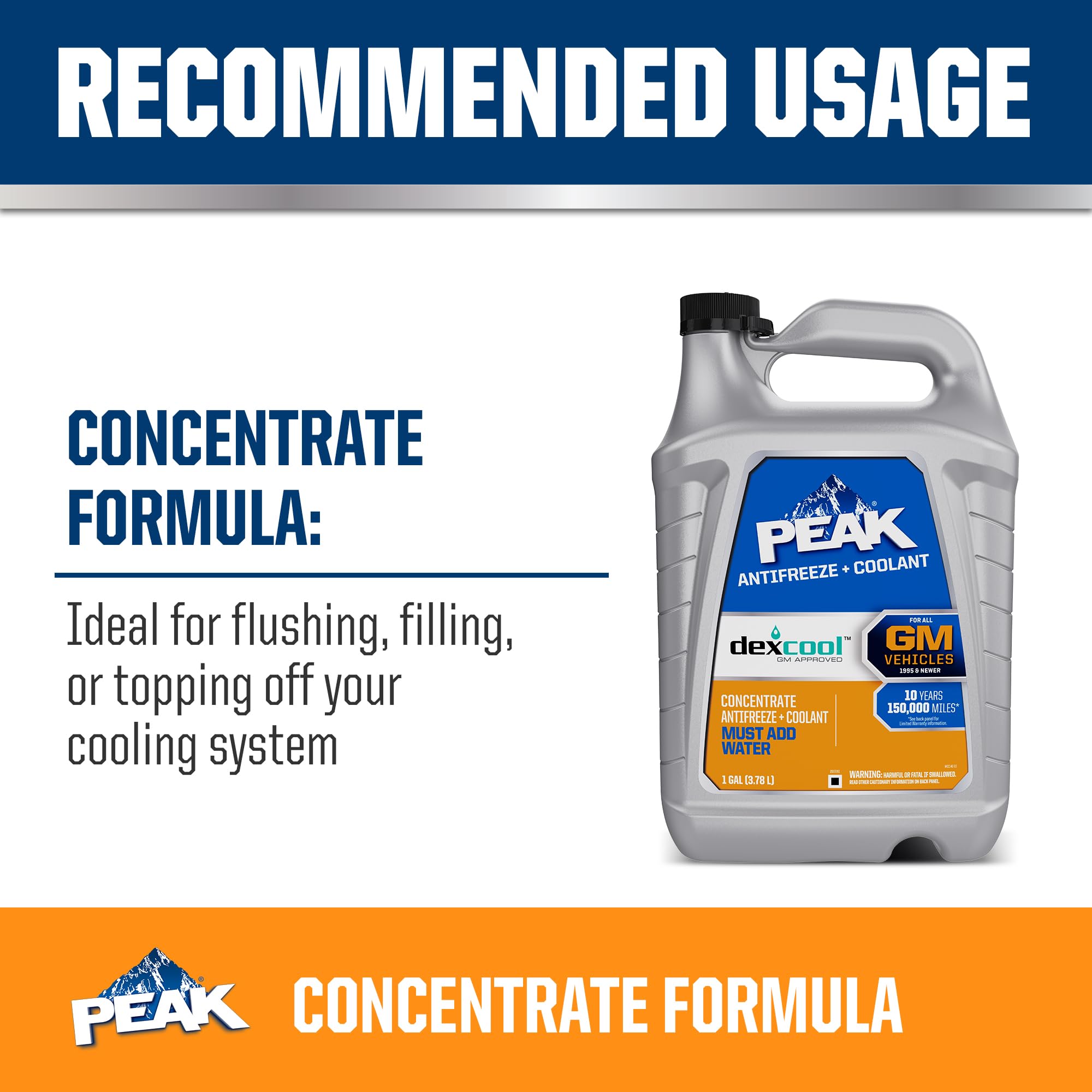 PEAK DEX-Coolant radiator view demonstrates compatibility with GM vehicles.