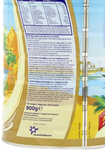 Peak powder delivers full-fat 3.5% milk fat when prepared.