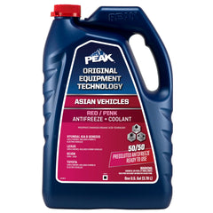 PEAK OET extended life bottle front shows red pink formula for Asian vehicles