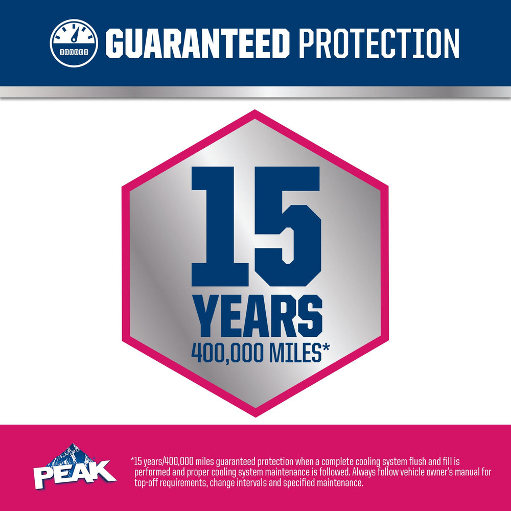 PEAK OET extended life close-up shows bottle detail and color