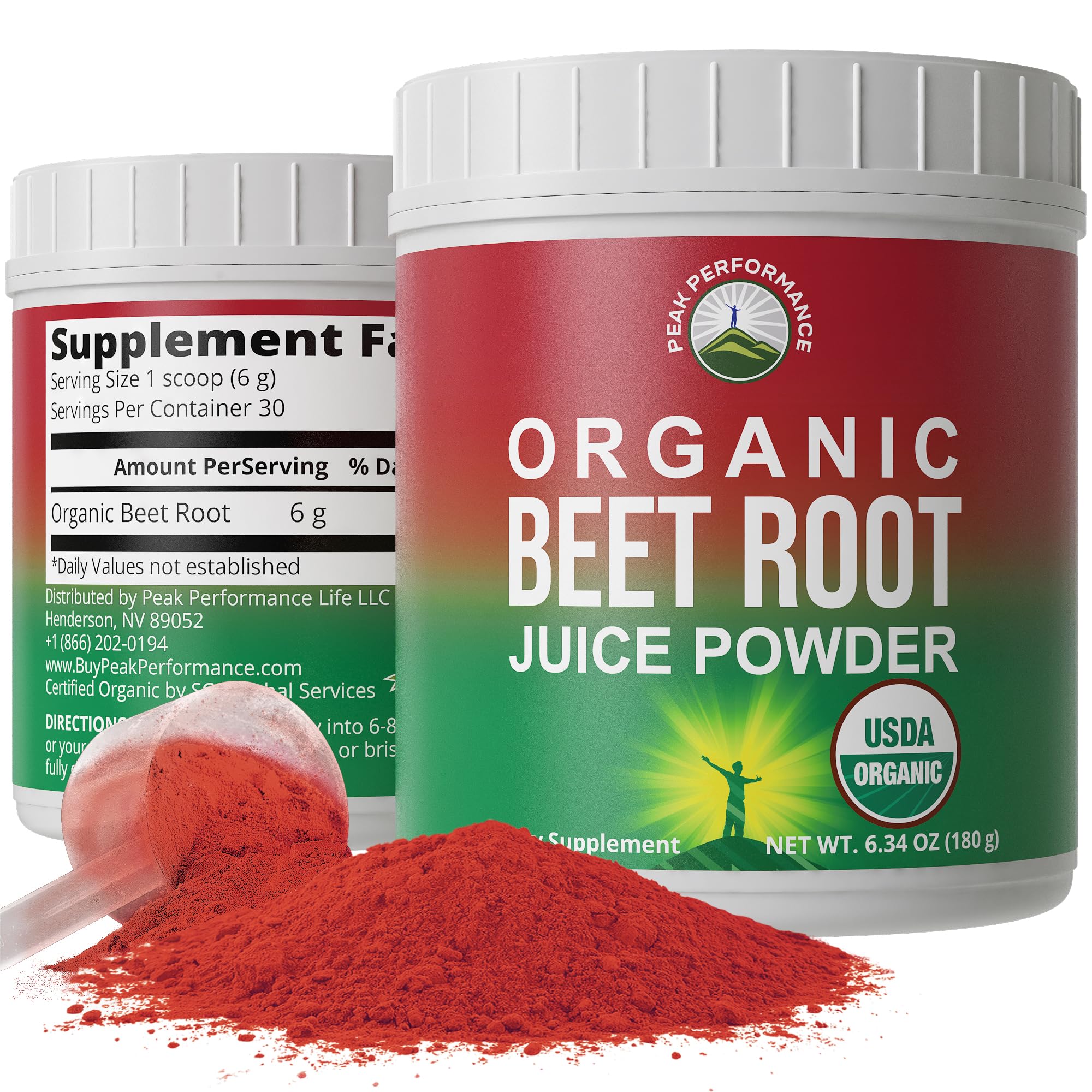 Peak Performance beet root powder packaging highlighting premium organic beetroot for daily wellness