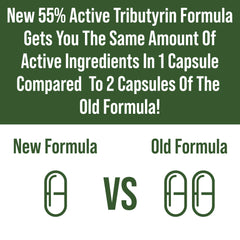 Peak Performance CoreBiome Tributyrin label detail highlights the 55% extract.