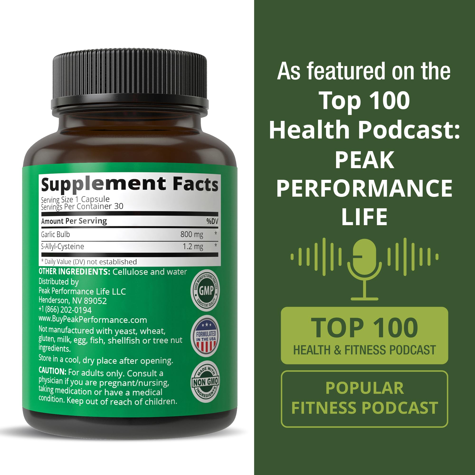 Packaging and bottle stand for Peak Performance capsules