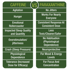 Peak Performance Paraxanthine capsules label view for purity
