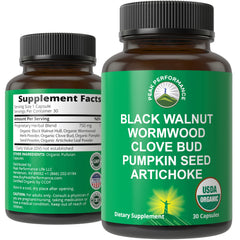 Peak Performance Wormwood bottle demonstrates a gentle detox blend for digestive support.