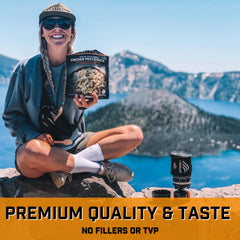 Peak Refuel Chicken Pesto Pasta ingredients, premium freeze-dried texture preserved.