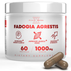 Peak Revival-X Fadogia Agrestis bottle front promotes energy and workout readiness