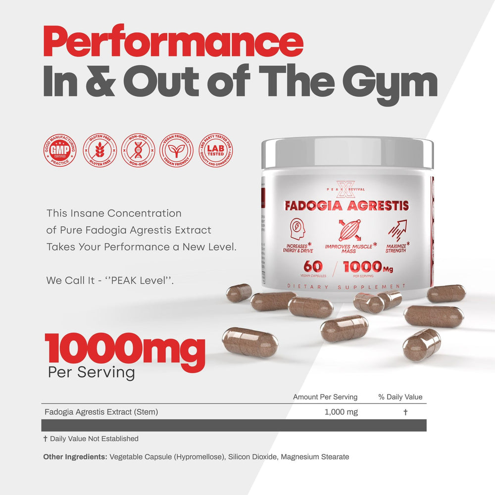 Peak Revival-X Fadogia Agrestis capsules for simple intake and routine