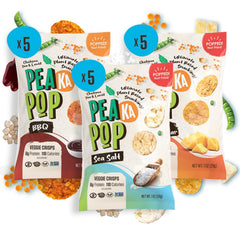 PeaKaPop Veggie Chips BBQ 1oz bag, savory crunch for gatherings