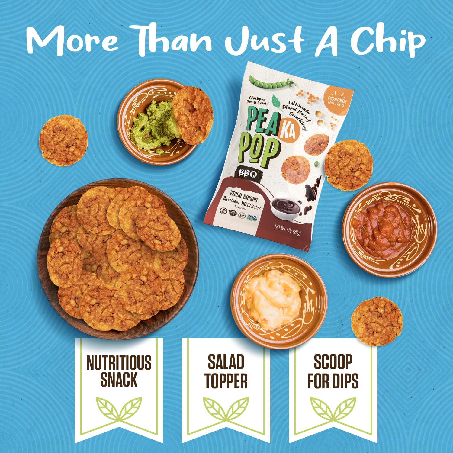 Kid-friendly PeaKaPop Veggie Chips snack for school or outings