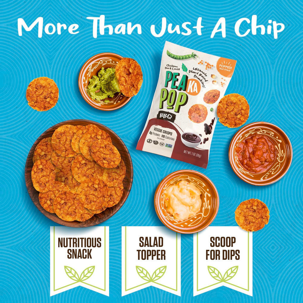 Kid-friendly PeaKaPop Veggie Chips snack for school or outings