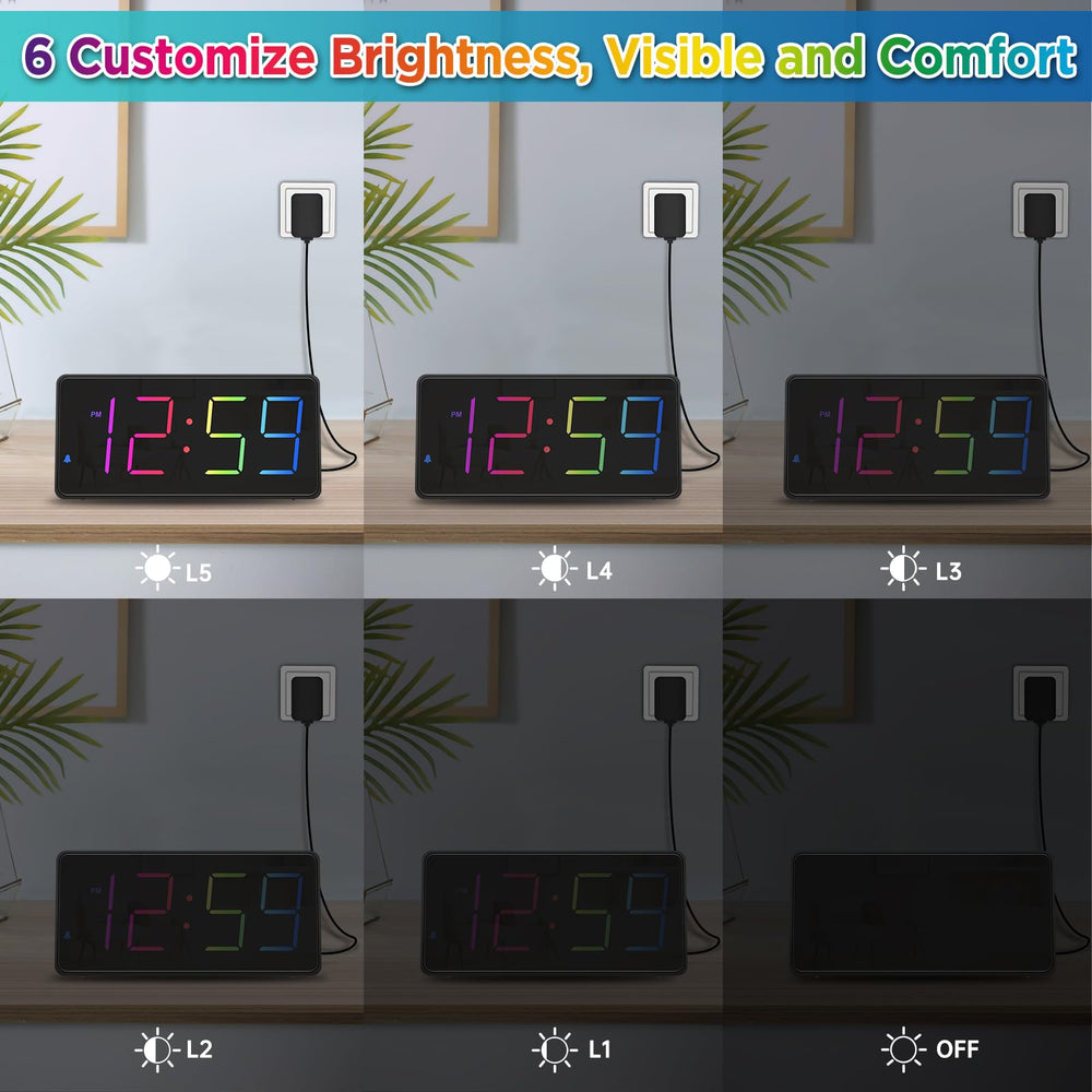 Peakeep clock features 1.8 inch high digits for clear bedside reading