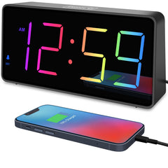 Peakeep digital alarm clock with large numerals for easy bedroom viewing
