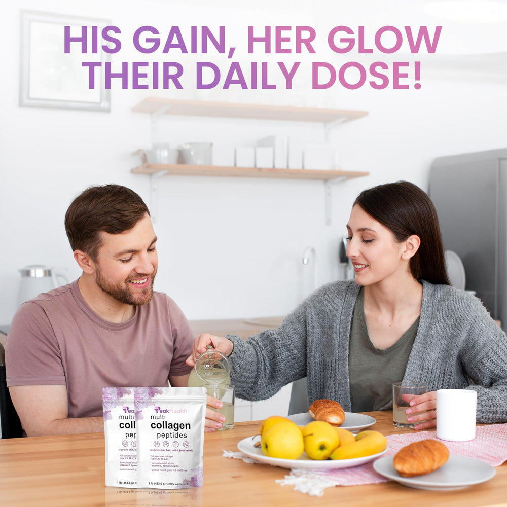 Peakhealth powder ready to mix in coffee or tea boosts daily wellness rituals.