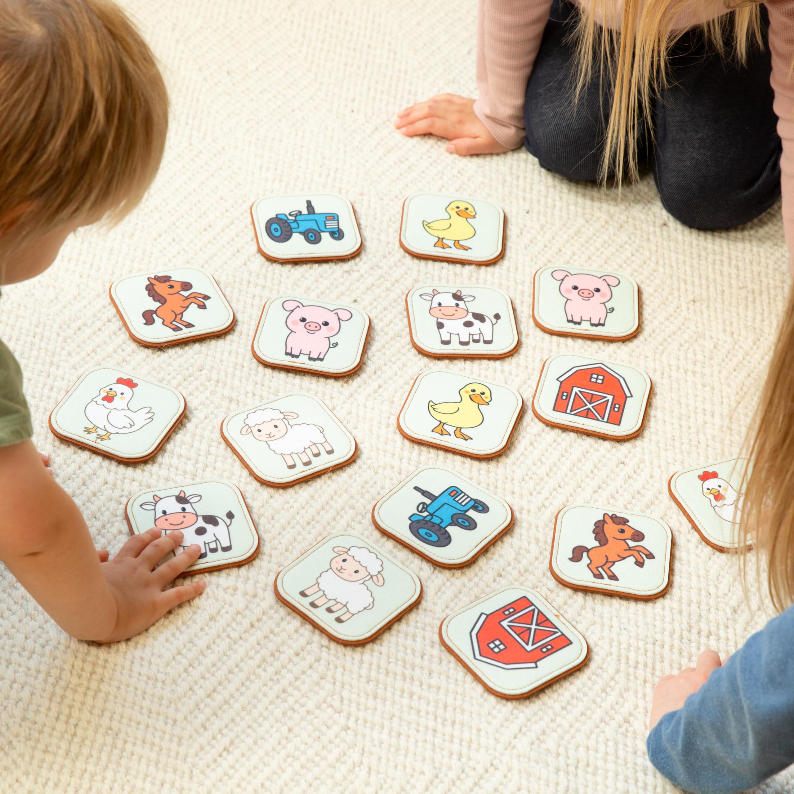 Peapod Play card set on table: children enjoy a calm, portable memory game.
