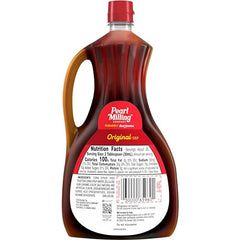 Waffles topped with Pearl Milling Company syrup for a classic breakfast.