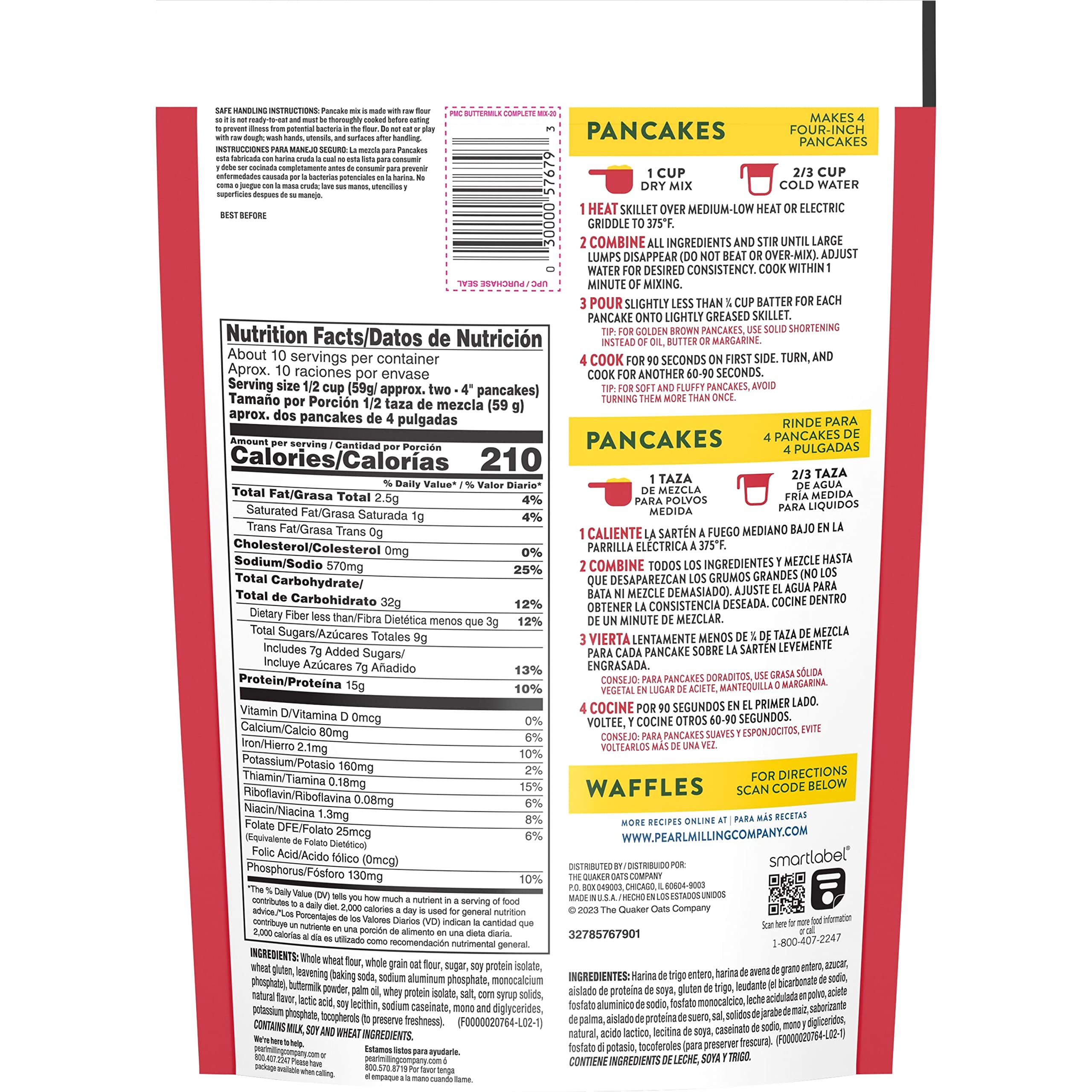 Pearl Milling Company Protein Pancake Mix in a bowl with dry ingredients ready to mix