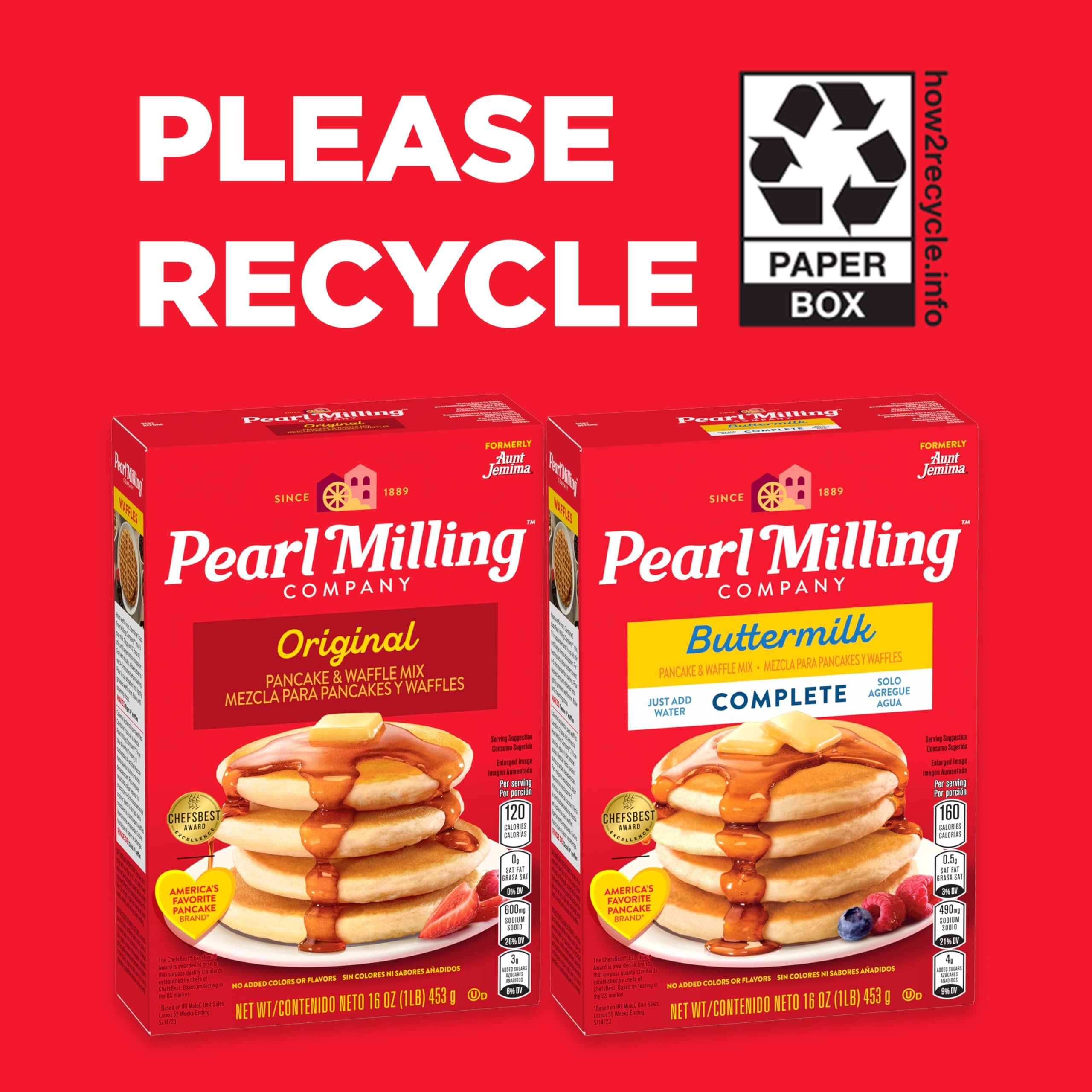 Complete pancake and waffle mix bag ready on the counter